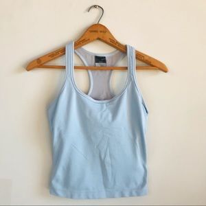 Nike Dri-Fit Light Blue Cropped Active Tank w/ Shelf Bra XS (0–2)